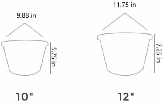 The HC Companies 12 Inch Euro Hanging Planters, Lightweight UV-Resistant - Image 6