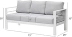 Kiss the Water Outdoor Couch Aluminum Patio Furniture Sofa, 3 Seat All-Weather - Image 2