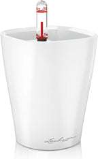 Lechuza MINI-DELTINI Cream White High Gloss, Self-Watering Small Indoor Planter by LECHUZA