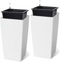 30 Inch Tall Self Watering Planters Set of 2, Outdoor Plant Pots by Unknown