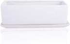 Vencer 12 Inch Rectangular Modern Minimalist Ceramic Succulent Planter Pot - Image 4