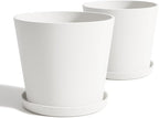 Wide Planters for Outdoor Plants, Extra Large Indoor Flower Pots for Garden by Heyzier