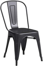 FDW | Metal Dining Chairs | Set of 4 | Black | Stackable Tolix Side Chairs - Image 5