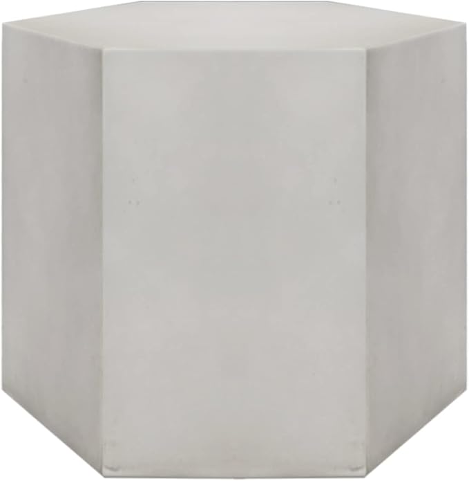 COSIEST Concrete Accent Table, Hexagon Patio Side Table 14.5''Wx12''H, Modular - Image 7