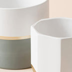 LA Jolie Muse White Ceramic Flower Pot Garden Planters 6.7 Inch Pack 2 Indoor - Image 7