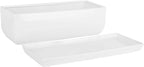 Vencer 14 Inch Rectangular Modern Minimalist Ceramic Succulent Planter Pot - Image 3