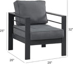 Kiss the Water Outdoor Patio Metal Furniture Chair, Deep Seating Patio Couch - Image 2