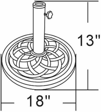 UBP18181-BR 18-Inch Cast Stone Umbrella Base, Made from Rust Free Composite - Image 3