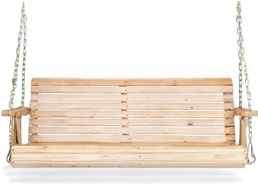 VINGLI Upgraded Patio Wooden Porch Swing - Image 9