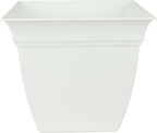 The HC Companies Eclipse Square Plastic Planter w/Attached Saucer by TheHCCompanies