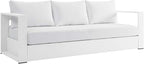 Modway Tahoe Aluminum Outdoor Patio Sofa in White White by Modway