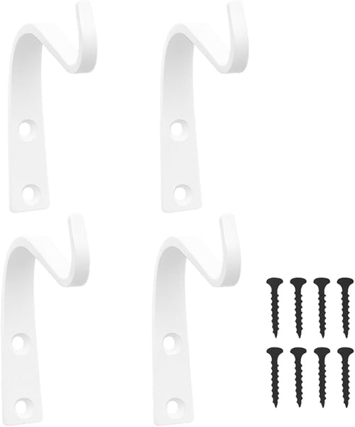 4 Inch Cast Iron Plant Hook – White Wall Mounted Plant Hanger Bracket by HERNGEE