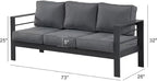 Kiss the Water Outdoor Couch Aluminum Patio Furniture Sofa, 3 Seat All-Weather - Image 2