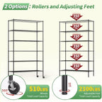 BestOffice Storage Shelves 6 Tier Metal Shelves Adjustable Garage Shelving Wire - Image 7