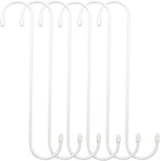 6 Pack 12 inch Extra Large S Hooks White Heavy Duty Plant Hanging Hooks Long S by ESFUN
