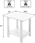 Double Adirondack Outdoor Side Table Weather Resistant, Patio Rectangular End - Image 3