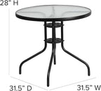 Flash Furniture Bellamy 31.5" Round Indoor/Outdoor Tempered Glass Metal Frame - Image 3