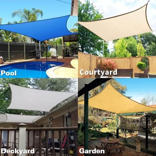 KANAGAWA 12'X12' Sand Custom Size Sun Shade Sail Square UV Block Canopy Cover - Image 7