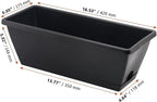 LEXININ 6 Pack 17 Inch Black Plastic Rectangular Window Planter Box, Window - Image 2