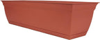 The HC Companies 24" Eclipse Plastic Window Box 7.76"x24"x6.57" in Clay Color by TheHCCompanies
