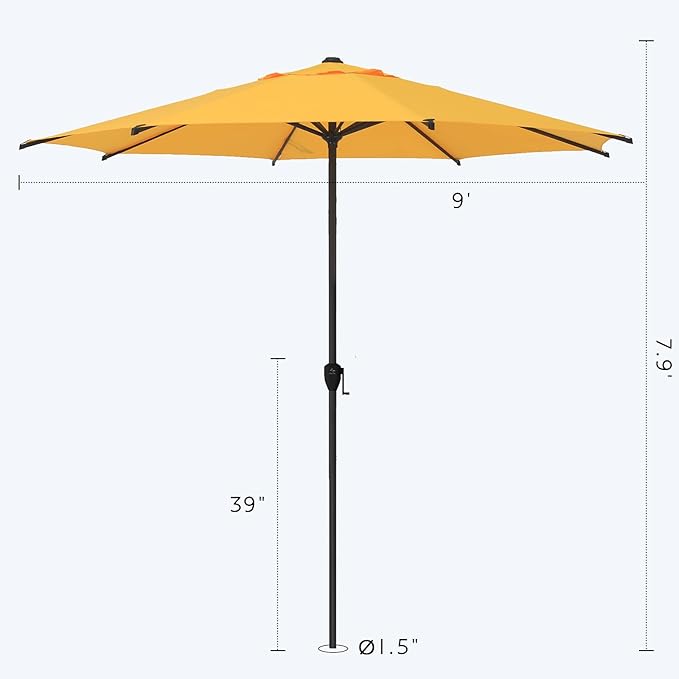Abba Patio 9FT Lyon Outdoor Patio Umbrella Outdoor Table Umbrella - Image 3