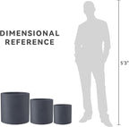 Kante 9.8", 15.7" Dia Round Concrete Planter Set of 3, Modern Style Large - Image 7