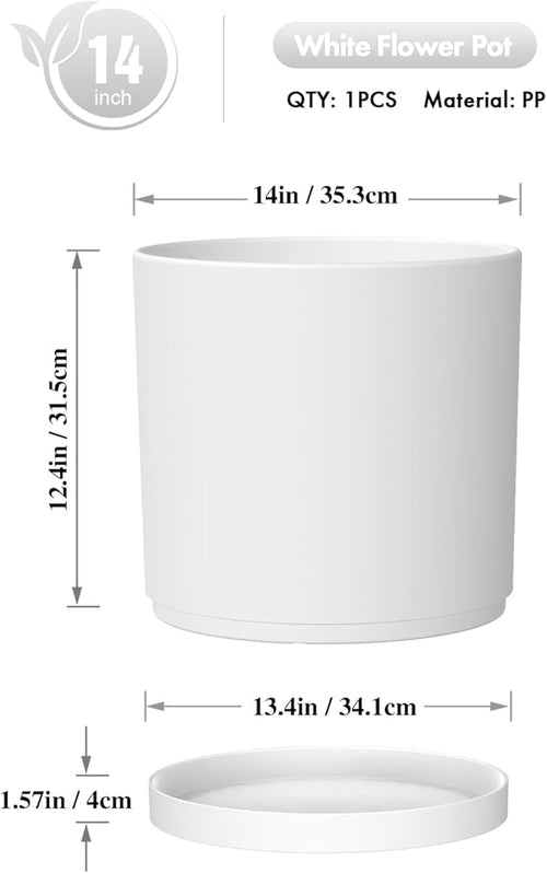 14 Inch Heavy-Duty Cylinder Deep Planter - Image 2