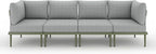 Sundale Outdoor 4 Pieces Patio Furniture Set, Metal Sectional Sofa Patio - Image 9