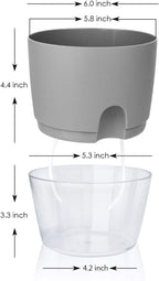 Vanavazon 6 Inch Self Watering Planter Pots - Image 3
