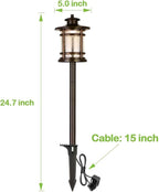 hykolity Low Voltage ORB LED Landscape Path Light W/Crackled Shade, 3.4W 155LM - Image 4