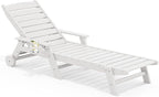 SERWALL Patio Chaise Lounge Chair, Poly Lounge Chair by SERWALL