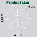 5PCS Monstera Plant Support Hook White 4.1 * 4.1 Inch – Set of 5 Durable Metal - Image 2
