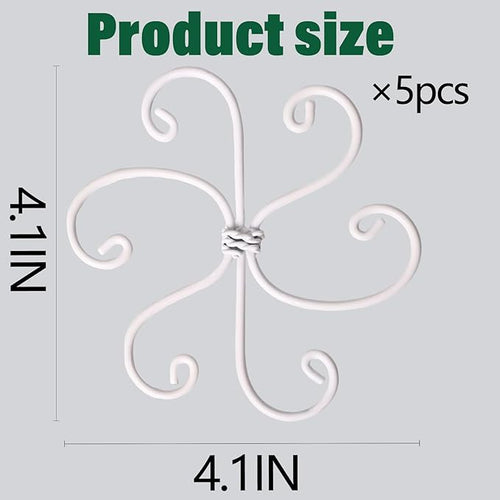 5PCS Monstera Plant Support Hook White 4.1 * 4.1 Inch – Set of 5 Durable Metal - Image 2