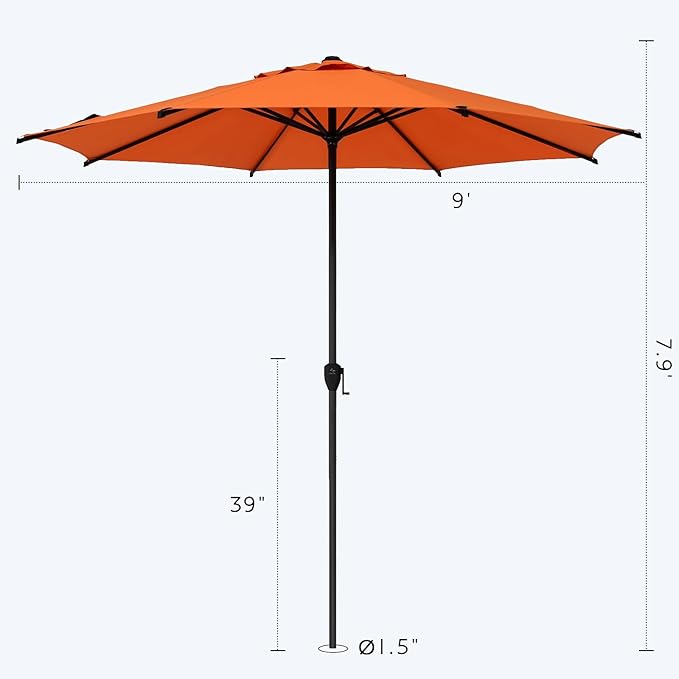 Abba Patio 9FT Lyon Outdoor Patio Umbrella Outdoor Table Umbrella - Image 3