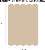 Pergola Shade Cover Replacement Canopy Top Compatible - Image 3