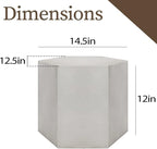 COSIEST Concrete Accent Table, Hexagon Patio Side Table 14.5''Wx12''H, Modular - Image 2