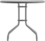 Flash Furniture Bellamy 31.5'' Round Indoor/Outdoor Tempered Glass Metal Frame - Image 8