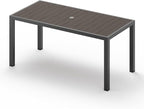 67" HDPS Outdoor Patio Dining Table, Aluminum-Edged Outdoor Dining Table by Vexwalx