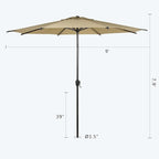 Abba Patio 9FT Lyon Outdoor Patio Umbrella Outdoor Table Umbrella - Image 3