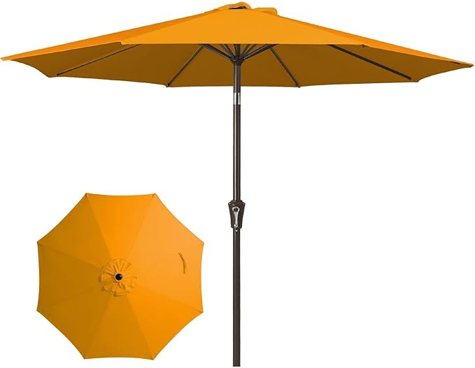 JEAREY 9FT Outdoor Patio Umbrella Outdoor Table Umbrellas by JEAREYOutdoorsCollection