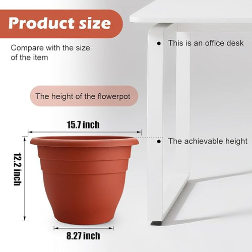 3 Pack Large 16 Inch Plastic Plant Pots - Image 2