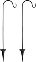 2 Pack Adjustable Shepherd Hooks, 26.77 Inch Stainless Steel Garden Stakes by CALIDAKA