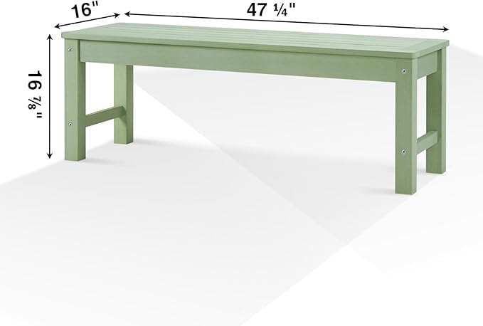 Psilvam Outdoor Bench, Two Person Poly Lumber Porch Bench, Weatherproof Garden - Image 3