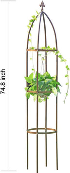 100% Metal Obelisk Garden Trellis 6.3 Feet Tall Sturdy Plant Support - Image 6