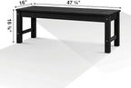 Psilvam Knight Bench Set of 2, Two Person Outdoor Poly Lumber Patio Backless - Image 3