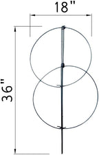 MTB Supply 10 Pack 36" x 18" Peony Double Ring Plant Support, Plant Support - Image 2