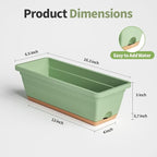 Window Box Planter, 6 Pack Plastic Vegetable Flower Window Planters Boxes 16 - Image 2