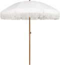 AMMSUN 7ft Patio Umbrella with Fringe Outdoor Tassel Umbrella UPF50+ Premium by AMMSUN