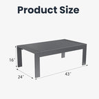 Outdoor Rectangle Patio Aluminum Coffee Tables - Image 3