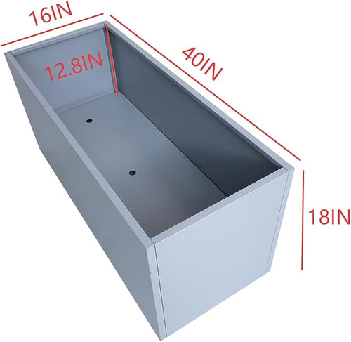 40" L x 16" W x 18" H Metal Large Rectangular Planter - Image 2
